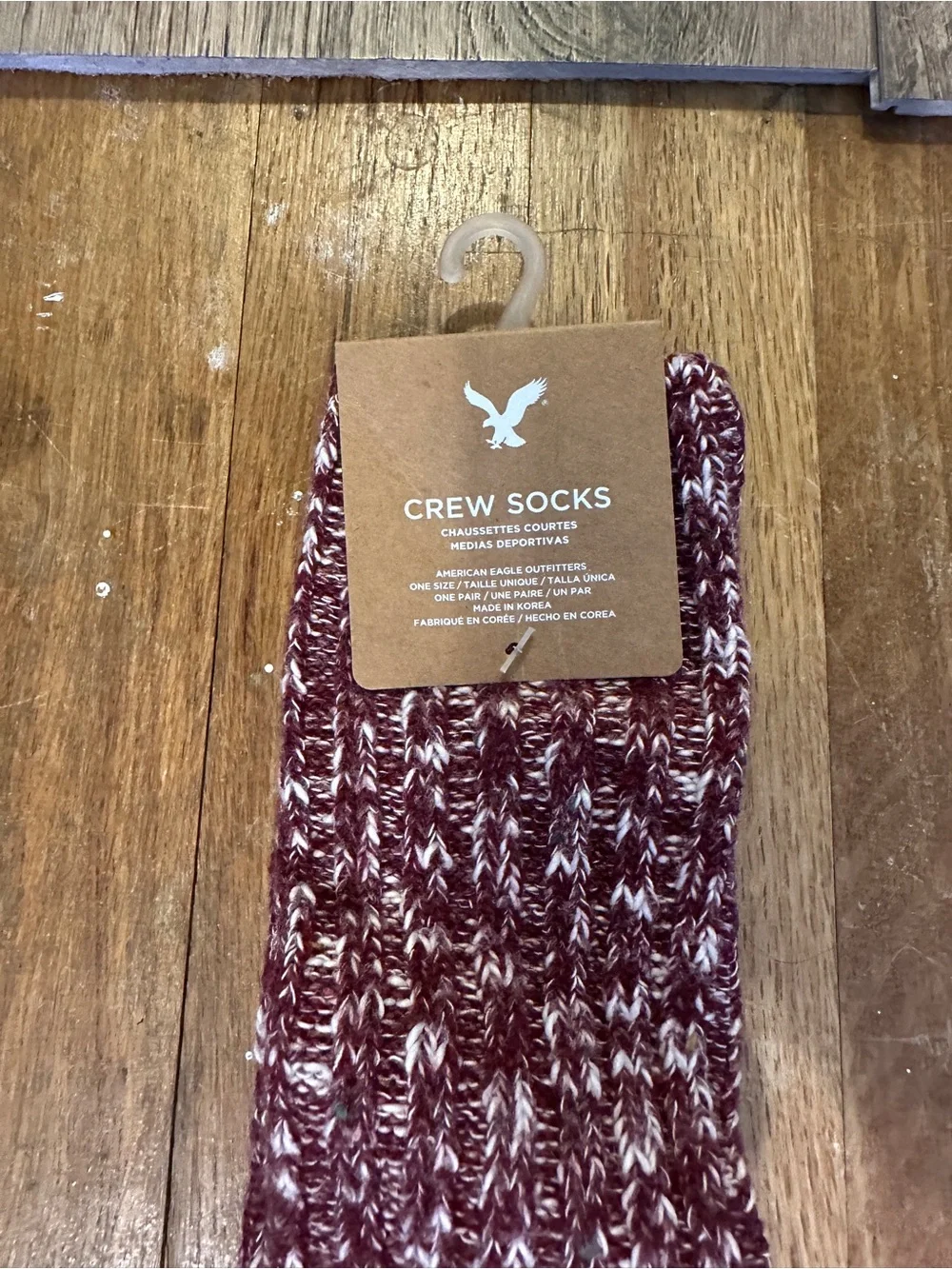 American Eagle Women’s Boots Socks- Maroon and Grey